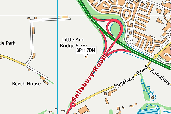 SP11 7DN map - OS VectorMap District (Ordnance Survey)