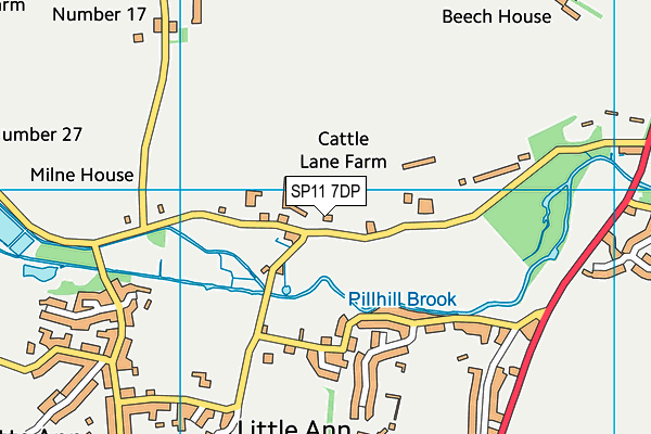 SP11 7DP map - OS VectorMap District (Ordnance Survey)