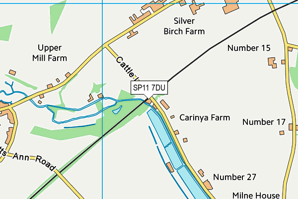 SP11 7DU map - OS VectorMap District (Ordnance Survey)