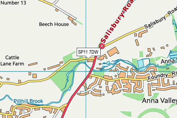 SP11 7DW map - OS VectorMap District (Ordnance Survey)