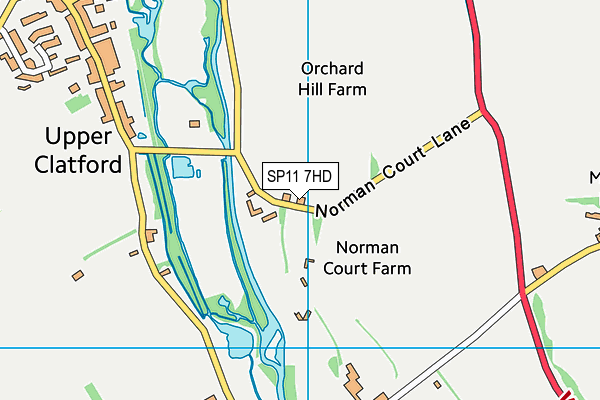 SP11 7HD map - OS VectorMap District (Ordnance Survey)