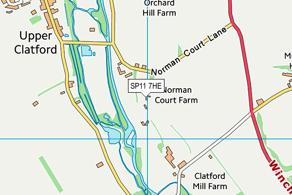 SP11 7HE map - OS VectorMap District (Ordnance Survey)