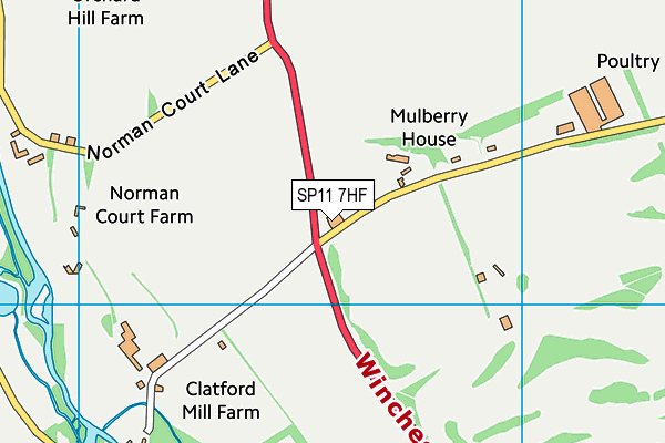 SP11 7HF map - OS VectorMap District (Ordnance Survey)