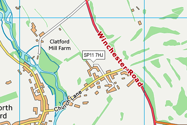 SP11 7HJ map - OS VectorMap District (Ordnance Survey)