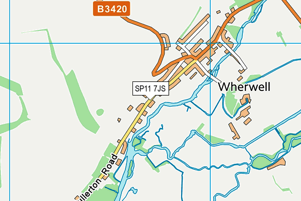 SP11 7JS map - OS VectorMap District (Ordnance Survey)