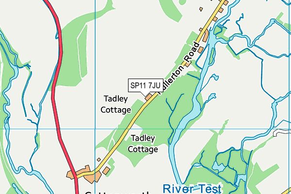 SP11 7JU map - OS VectorMap District (Ordnance Survey)