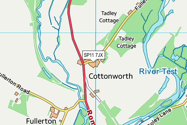 SP11 7JX map - OS VectorMap District (Ordnance Survey)