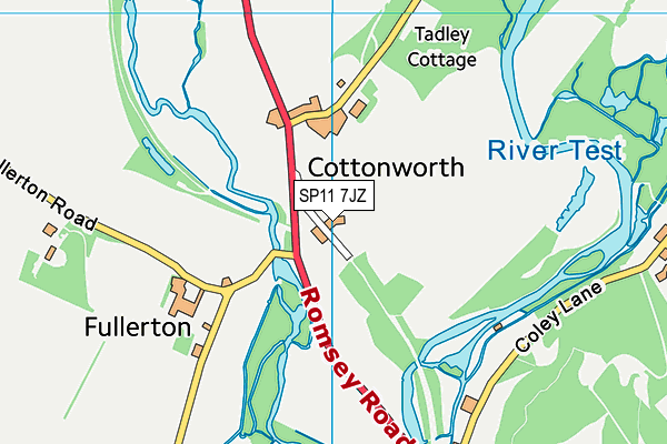 SP11 7JZ map - OS VectorMap District (Ordnance Survey)