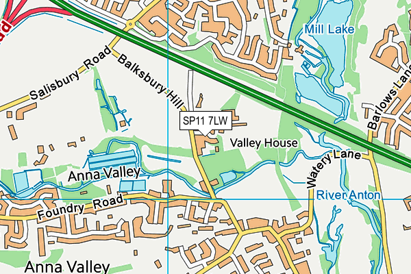 SP11 7LW map - OS VectorMap District (Ordnance Survey)