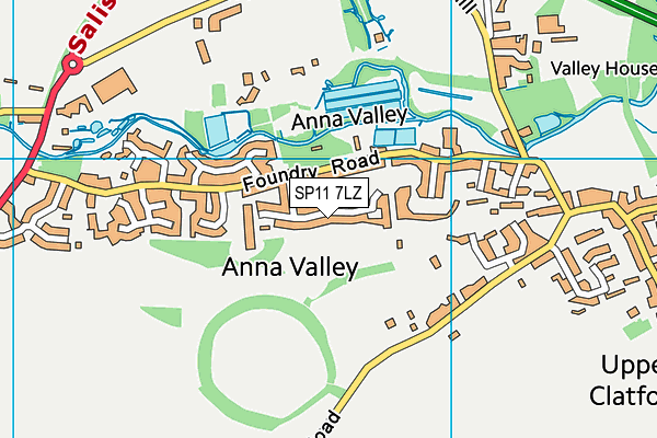 SP11 7LZ map - OS VectorMap District (Ordnance Survey)