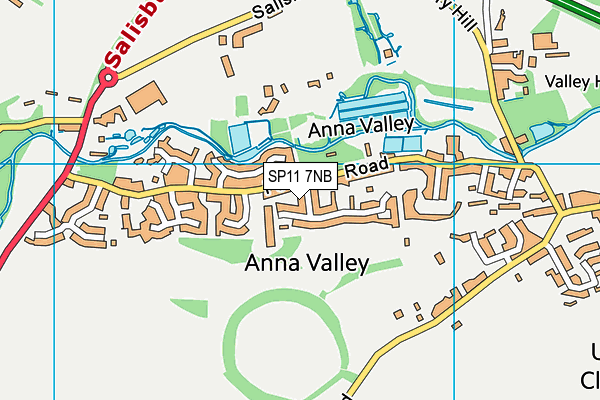 SP11 7NB map - OS VectorMap District (Ordnance Survey)