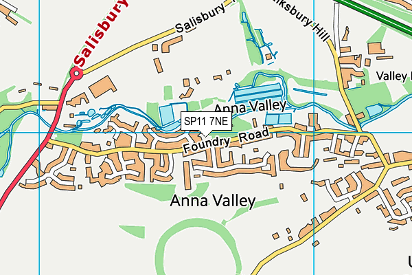 SP11 7NE map - OS VectorMap District (Ordnance Survey)