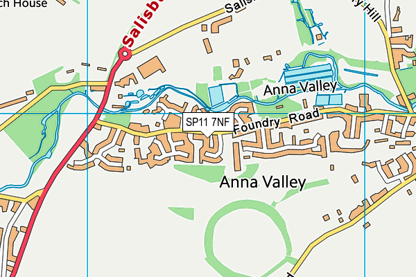 SP11 7NF map - OS VectorMap District (Ordnance Survey)