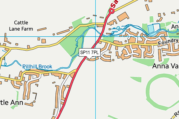 SP11 7PL map - OS VectorMap District (Ordnance Survey)