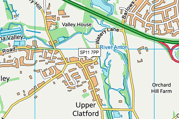 SP11 7PP map - OS VectorMap District (Ordnance Survey)