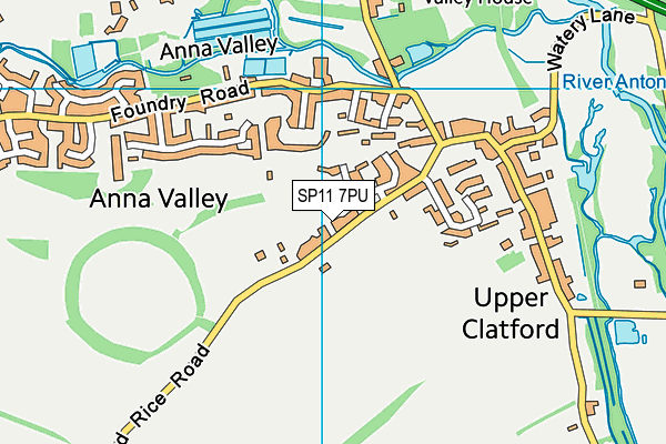 SP11 7PU map - OS VectorMap District (Ordnance Survey)