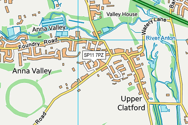 SP11 7PZ map - OS VectorMap District (Ordnance Survey)