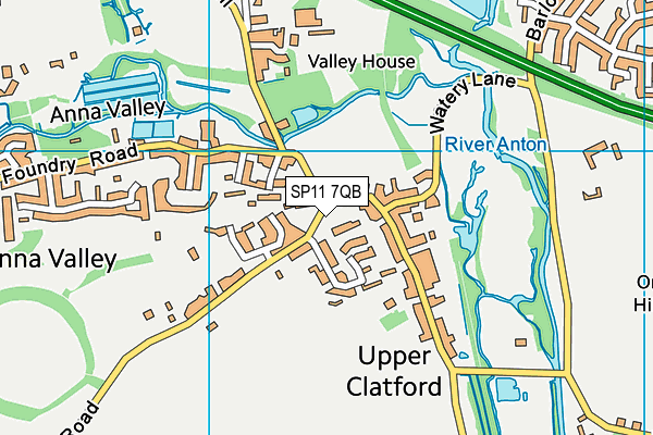 SP11 7QB map - OS VectorMap District (Ordnance Survey)