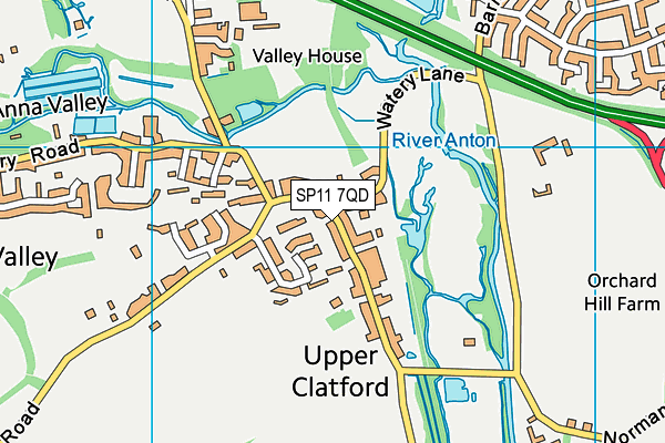 SP11 7QD map - OS VectorMap District (Ordnance Survey)