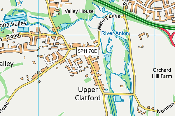 SP11 7QE map - OS VectorMap District (Ordnance Survey)