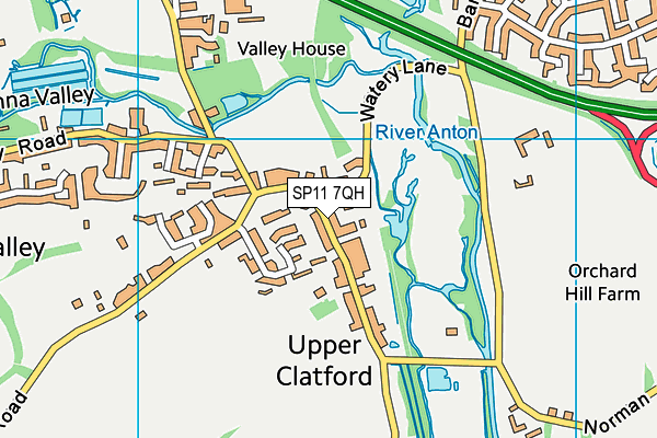 SP11 7QH map - OS VectorMap District (Ordnance Survey)