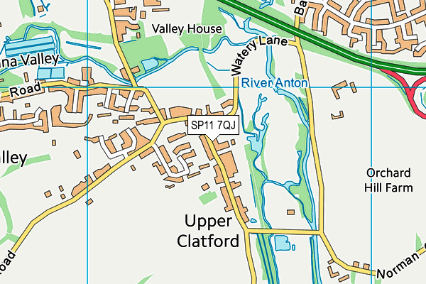 SP11 7QJ map - OS VectorMap District (Ordnance Survey)