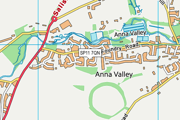 SP11 7QN map - OS VectorMap District (Ordnance Survey)