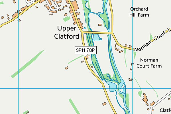 Upper Clatford Sports Field map (SP11 7QP) - OS VectorMap District (Ordnance Survey)