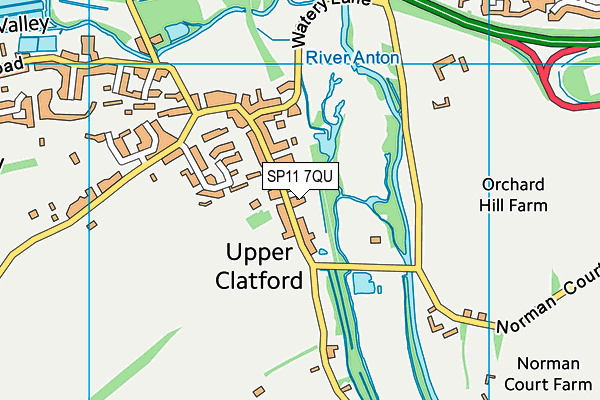 SP11 7QU map - OS VectorMap District (Ordnance Survey)