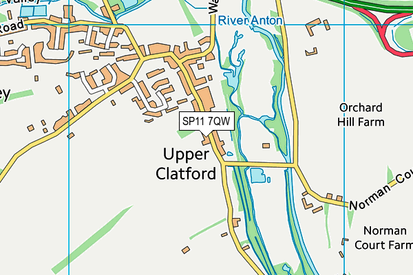 SP11 7QW map - OS VectorMap District (Ordnance Survey)