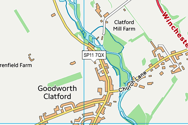 SP11 7QX map - OS VectorMap District (Ordnance Survey)