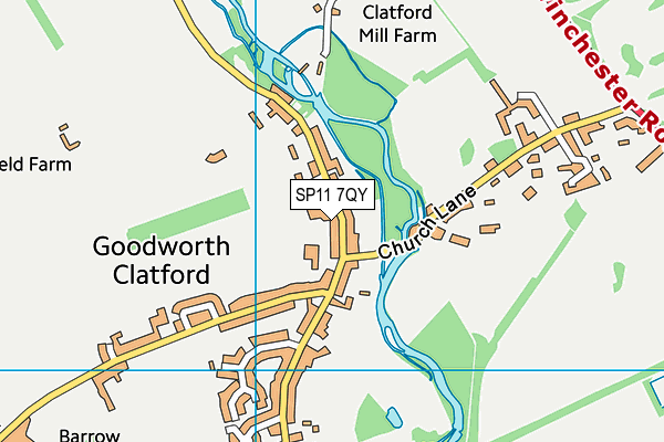 SP11 7QY map - OS VectorMap District (Ordnance Survey)