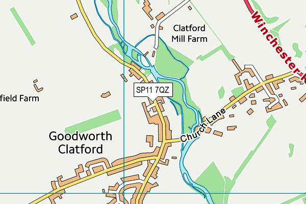 SP11 7QZ map - OS VectorMap District (Ordnance Survey)