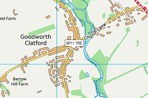 Clatford Church of England Primary School map (SP11 7RE) - OS VectorMap District (Ordnance Survey)