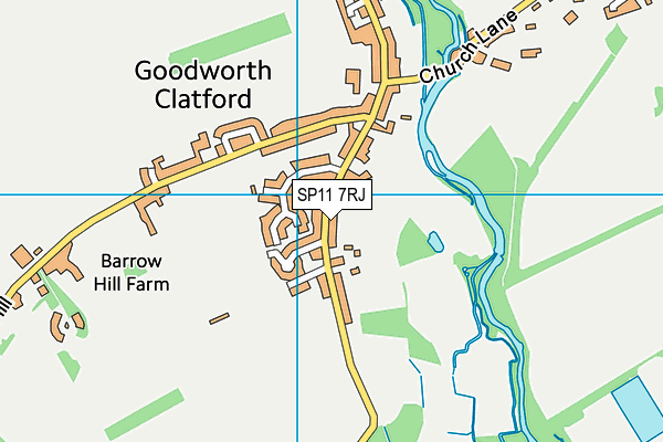 SP11 7RJ map - OS VectorMap District (Ordnance Survey)