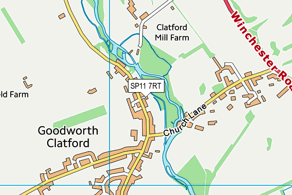 SP11 7RT map - OS VectorMap District (Ordnance Survey)