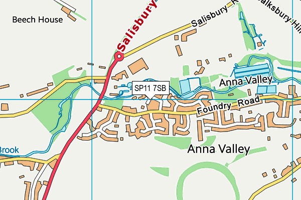 SP11 7SB map - OS VectorMap District (Ordnance Survey)