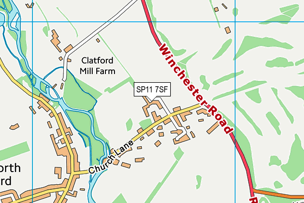 SP11 7SF map - OS VectorMap District (Ordnance Survey)