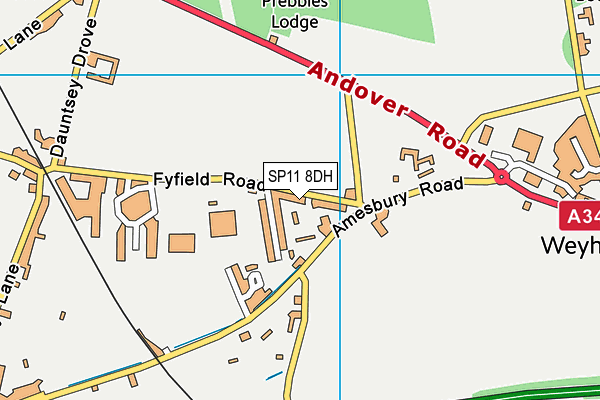 SP11 8DH map - OS VectorMap District (Ordnance Survey)