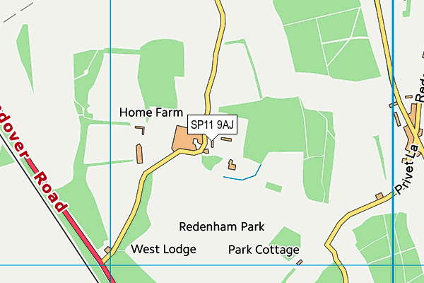 SP11 9AJ map - OS VectorMap District (Ordnance Survey)