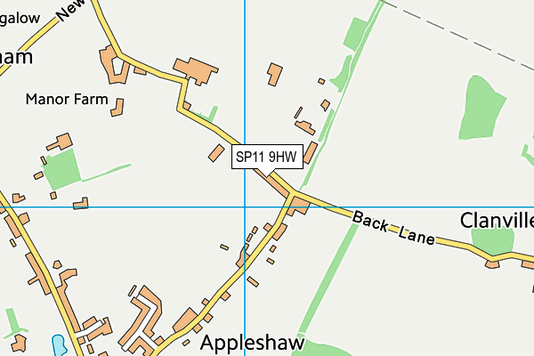 SP11 9HW map - OS VectorMap District (Ordnance Survey)