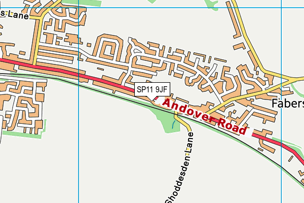 SP11 9JF map - OS VectorMap District (Ordnance Survey)