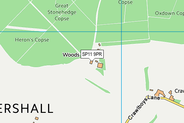 SP11 9PR map - OS VectorMap District (Ordnance Survey)