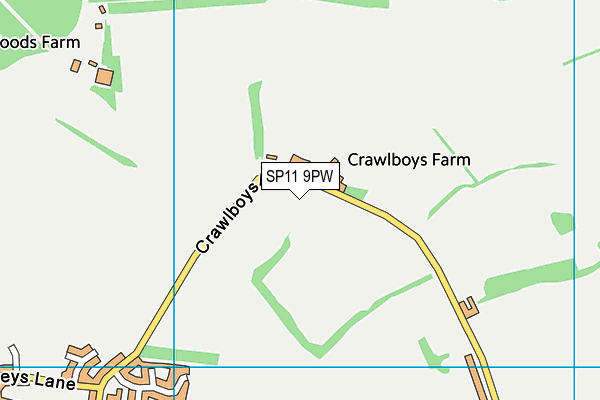 SP11 9PW map - OS VectorMap District (Ordnance Survey)