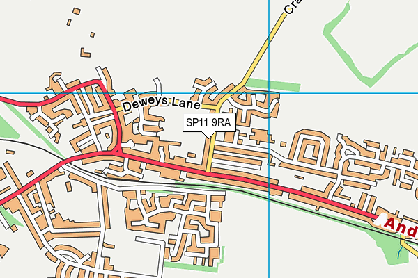 SP11 9RA map - OS VectorMap District (Ordnance Survey)