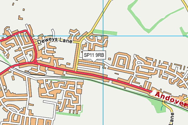 SP11 9RB map - OS VectorMap District (Ordnance Survey)