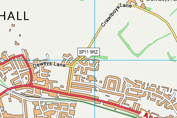 SP11 9RZ map - OS VectorMap District (Ordnance Survey)