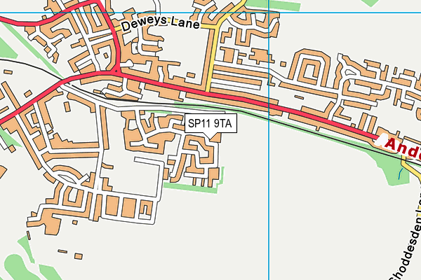 SP11 9TA map - OS VectorMap District (Ordnance Survey)