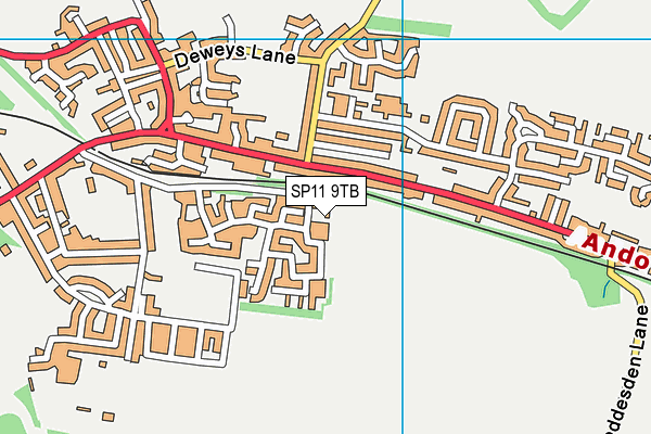 SP11 9TB map - OS VectorMap District (Ordnance Survey)