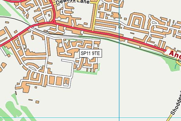 SP11 9TE map - OS VectorMap District (Ordnance Survey)